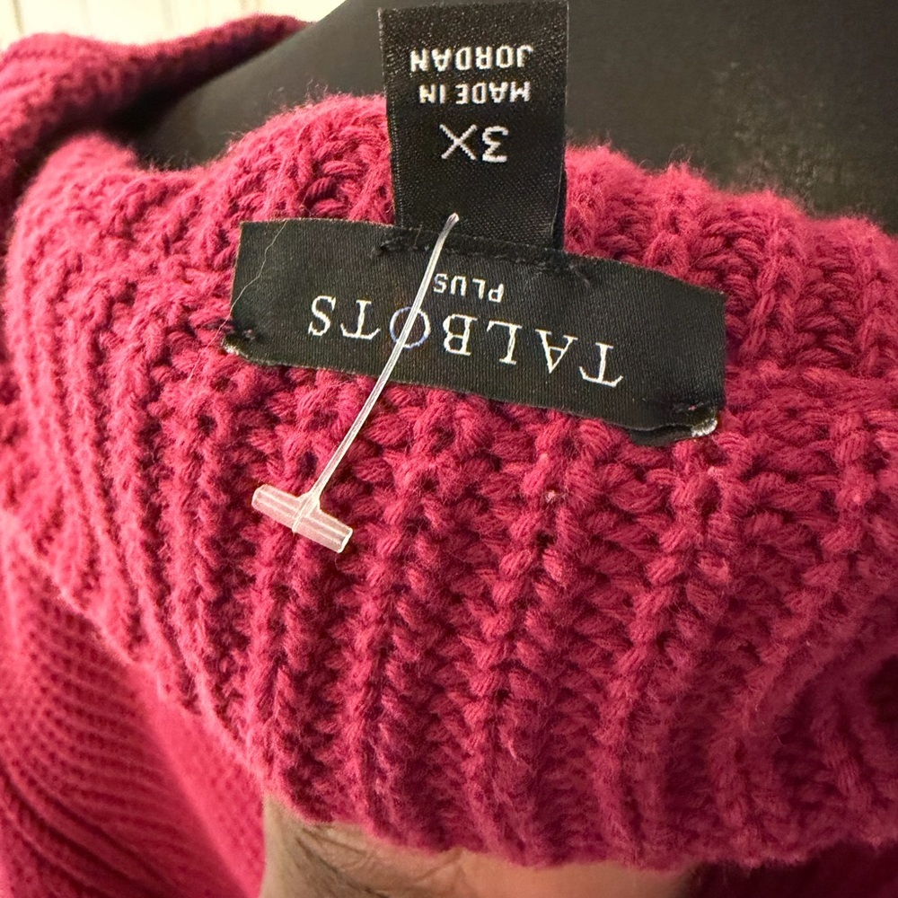 Talbots Women's Raspberry Cowl Neck Sweater NWOT - Picture 4 of 5